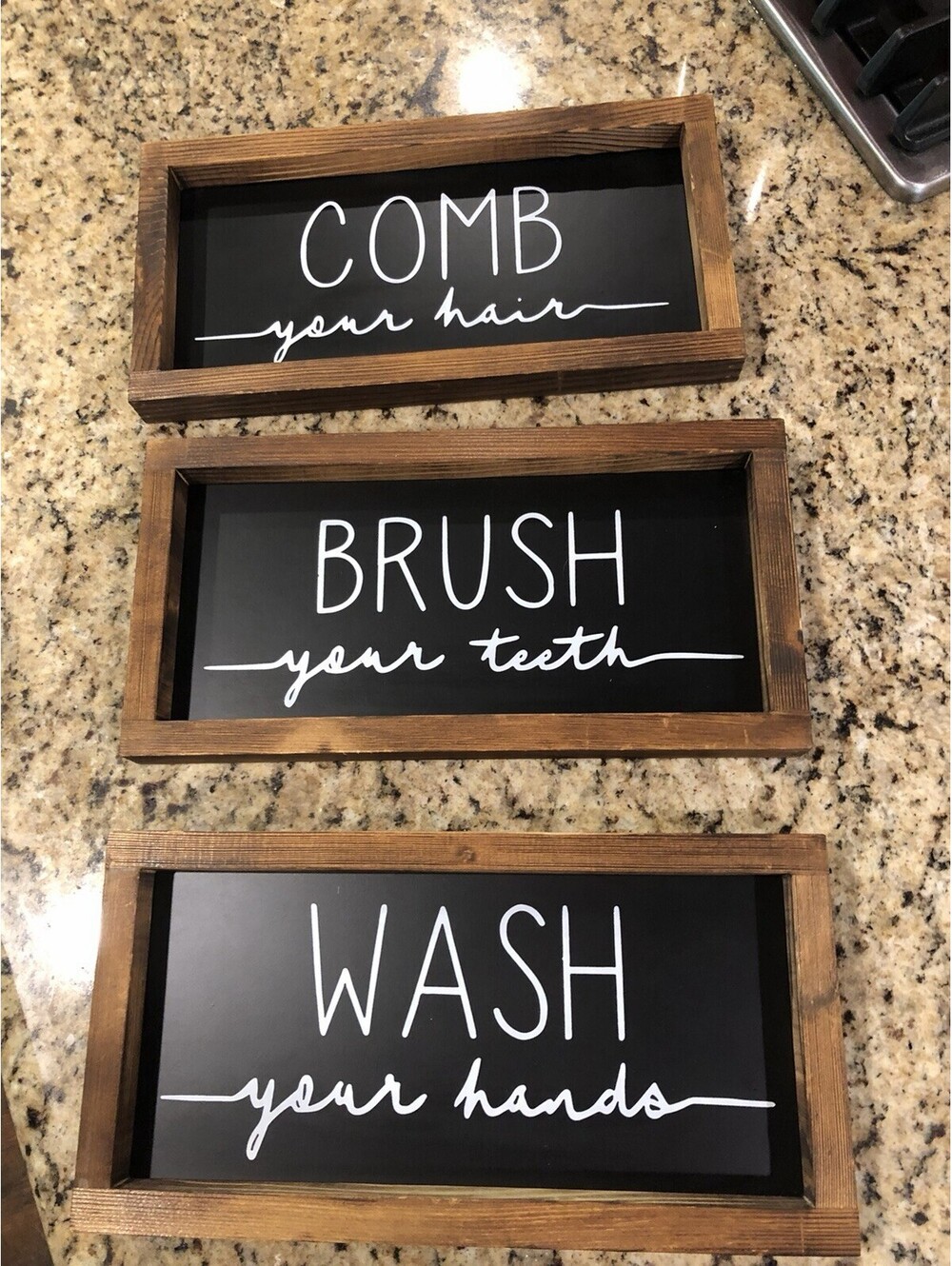 Lot of 3 Bathroom Signs Wall Decor